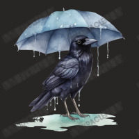 Raven Playing In The Rain With An Umbrella Novelty Ladies Fitted T-shirt | Artistshot