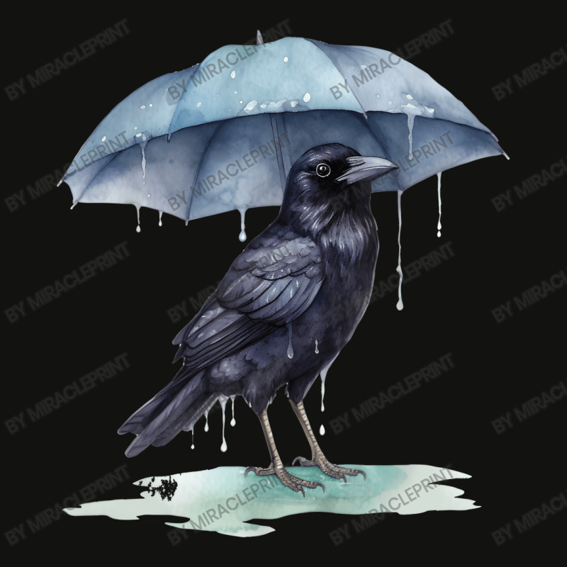 Raven Playing In The Rain With An Umbrella Novelty Scorecard Crop Tee by Miracleprint | Artistshot