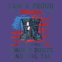 I'm A Proud Woman Who Wore Combat Boots And Dog Tag Veterans Raglan Ba Basic T-shirt | Artistshot