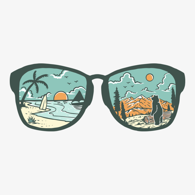 Paradise Glasses Ladies Fitted T-Shirt by Mangustudio | Artistshot