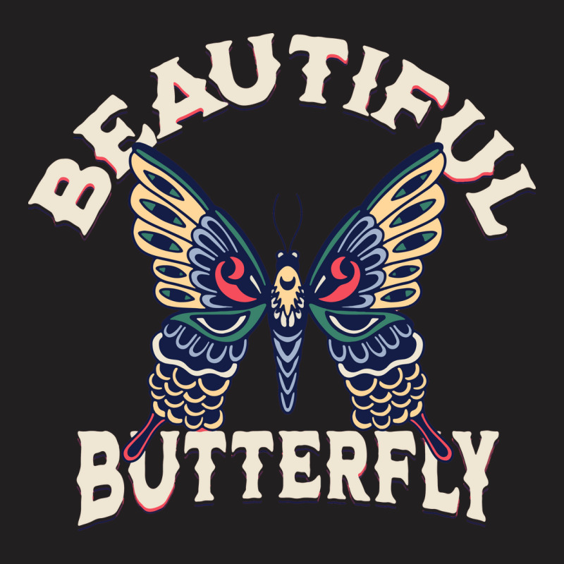 Beautiful Butterfly Retro Vector Art Illustration T-shirt | Artistshot