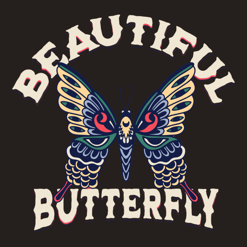 Beautiful Butterfly Retro Vector Art Illustration Tank Top | Artistshot