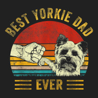 Mens Best Yorkie Dad Ever Retro Yorkshire Terrier Funny Dog Lover Basic T-shirt | Artistshot