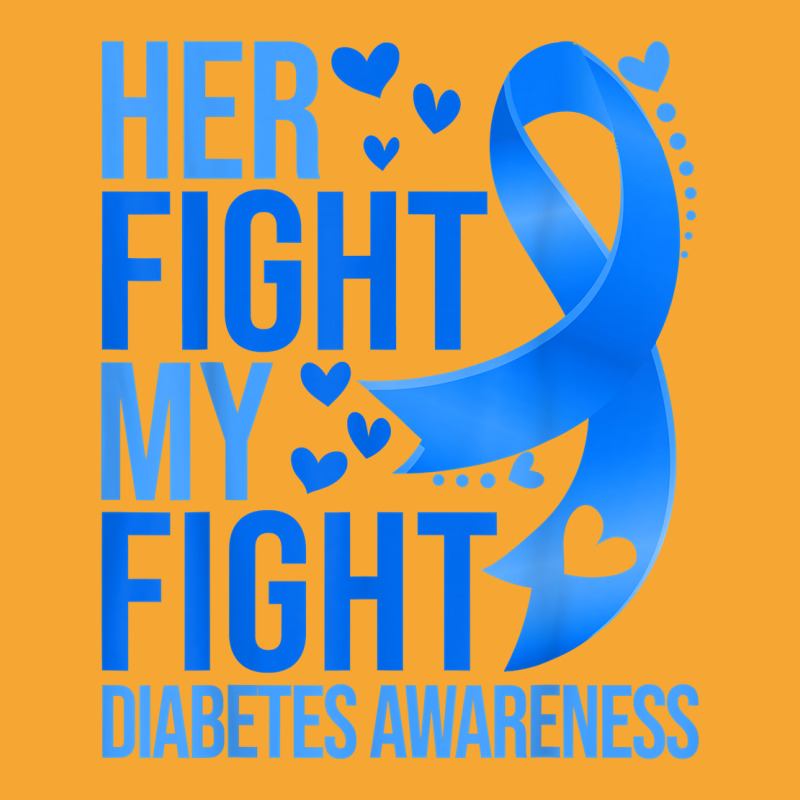 Her Fight Is My Fight Blue Ribbon Type 1 Diabetes Awareness T Shirt Basic T-shirt by rowenapas5d | Artistshot