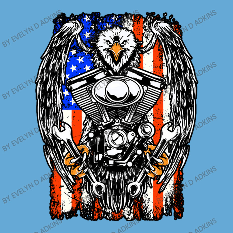 American Biker Basic T-shirt by Evelyn D Adkins | Artistshot