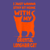 Stay Home With My Oriental Longhair Cat Funny Cat Mom Humor T Shirt Basic T-shirt | Artistshot