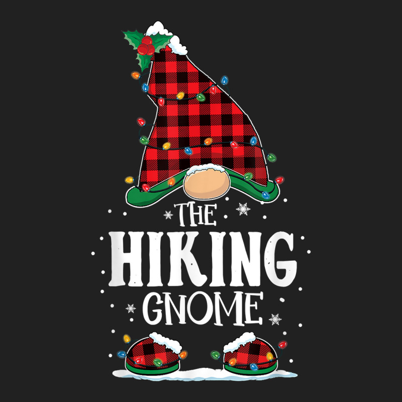 Hiking Gnome Plaid Christmas Lights Matching Family Pajama T Shirt Basic T-shirt by ormtbkluss | Artistshot