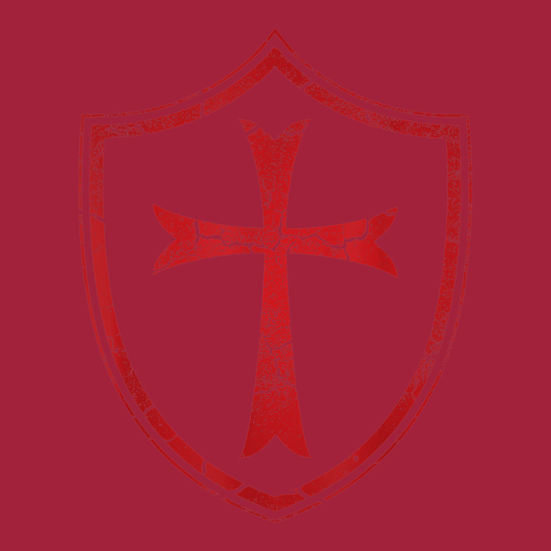 Distressed Knights Templar Cross And Shield Crusader Basic T-shirt | Artistshot