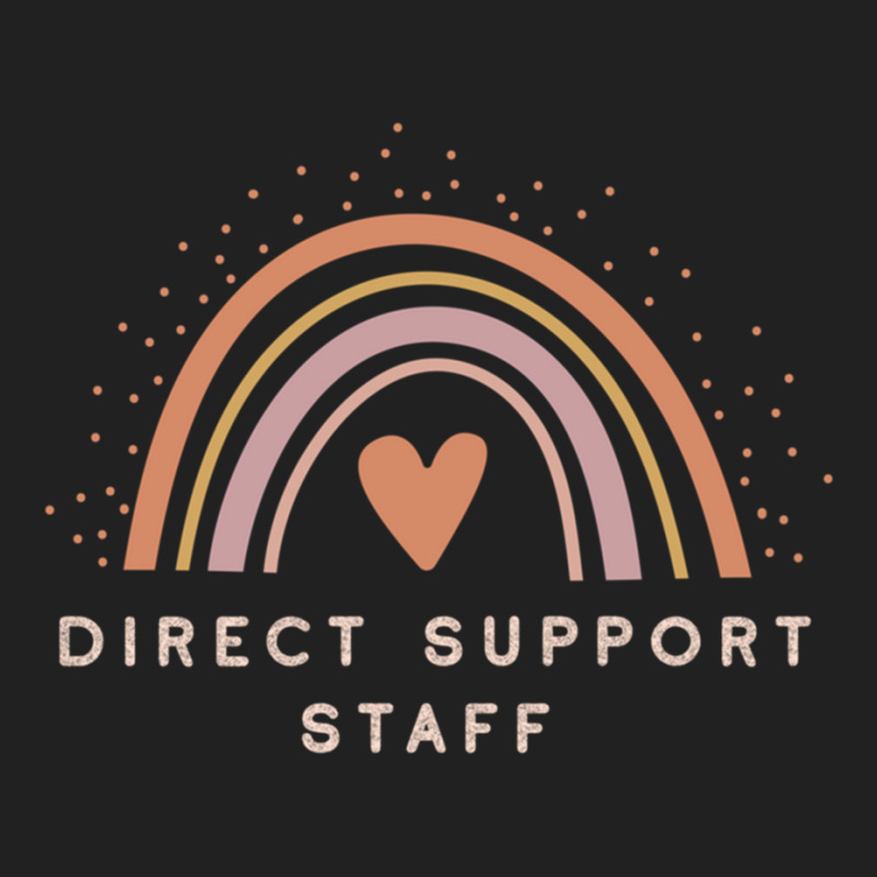 Direct Support Staff  Boho Casual Rainbow Dark Design Basic T-shirt by ALLENSTEPHENS | Artistshot