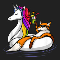 Fox Riding Unicorn Float Pool Party Funny Basic T-shirt | Artistshot