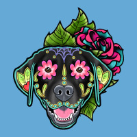 Labrador Retriever In Black - Day Of The Dead Sugar Skull Dog Basic Youth T-shirt | Artistshot