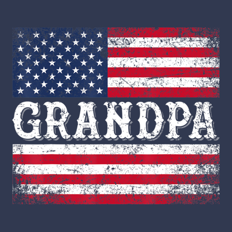 Grandpa Vintage Usa Flag Patriotic 4th Of July Basic T-shirt by Min06 | Artistshot