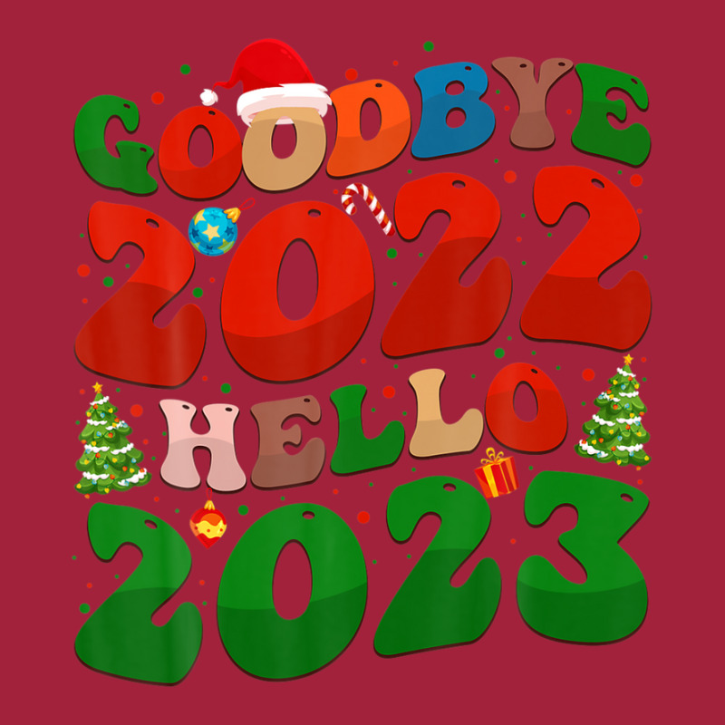 Goodbye 2022 Hello 2023 Retro Groovy Christmas New Year 2023 Basic T-shirt | Artistshot