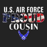 Us Proud Air Force Cousin With American Flag Veteran Basic T-shirt | Artistshot