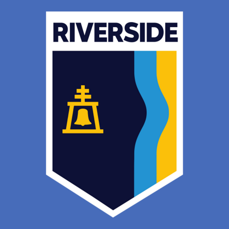 Riverside California City Flag Emblem Basic T-shirt by AbeaJuanje | Artistshot