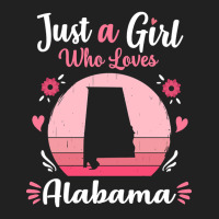 Just A Girl Who Loves Alabama Pink Retro Vintage Gift Idea Basic T-shirt | Artistshot