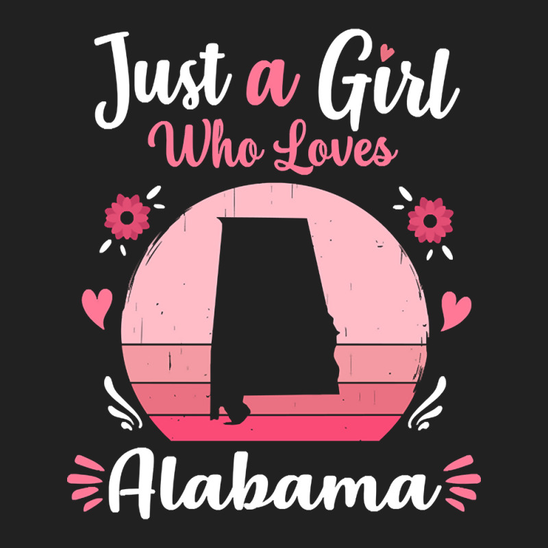 Just A Girl Who Loves Alabama Pink Retro Vintage Gift Idea Basic T-shirt | Artistshot