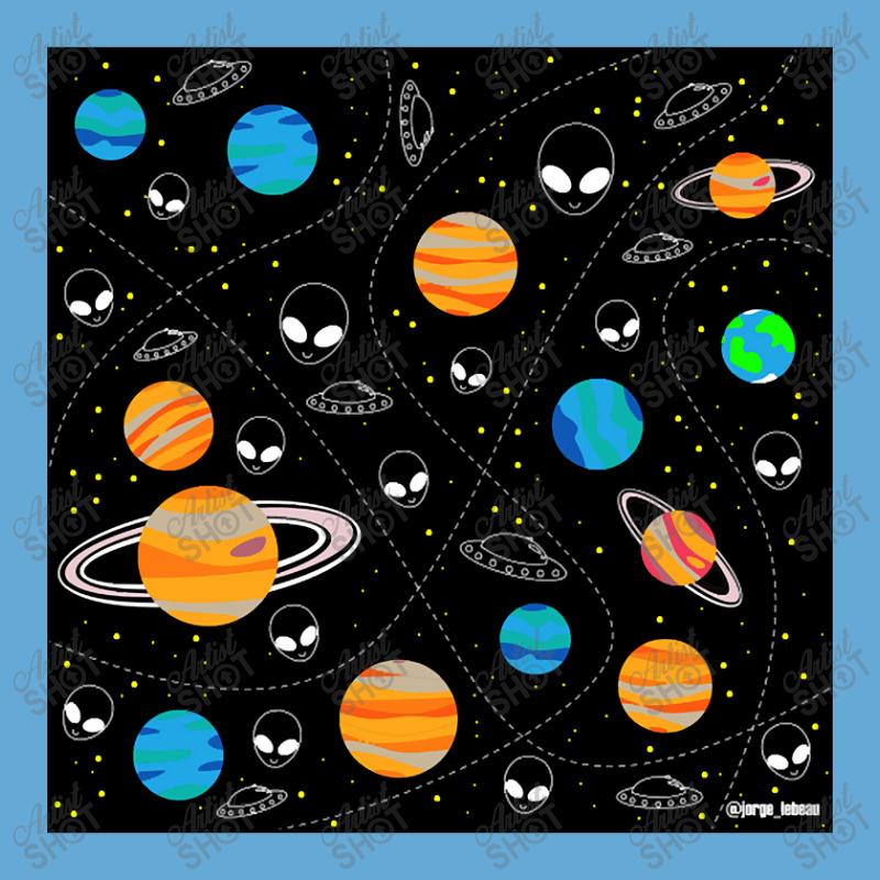 Aliens And Planets A Vector Pattern Wallpaper Ecopop Basic T-shirt | Artistshot