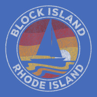 Block Island Rhode Island Vintage Sailboat 70s Retro Sunset Basic T-shirt | Artistshot