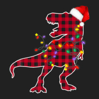 Red Plaid Dinosaur Christmas Pajamas Xmas Lights Men Adults Basic Youth T-shirt | Artistshot