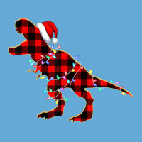 Red Plaid Dinosaur Hat Santa Christmas Lights Buffalo Family Basic Youth T-shirt | Artistshot