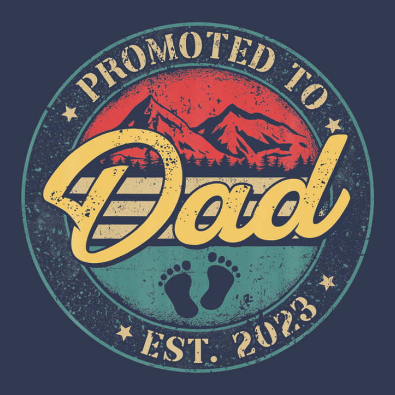 Mens Vintage New Daddy Promoted To Dad 2023 Baby Announcement Basic T-shirt | Artistshot