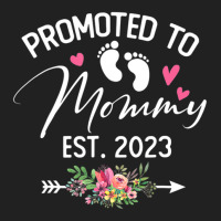 Promoted To Mommy Est 2023 Soon To Be Mom Flower Basic T-shirt | Artistshot