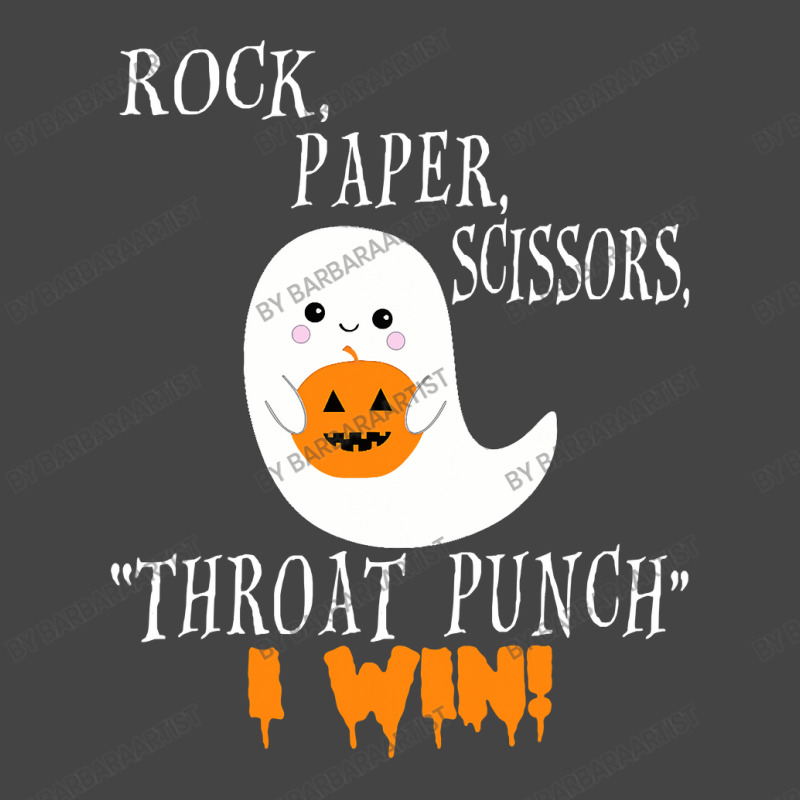 Funny Halloween Ghost Rock Paper Scissors Throat Punch I Win Basic T-shirt | Artistshot