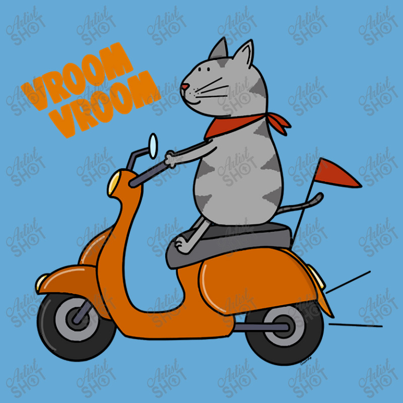 Trending Grey Cat On A Scooter Basic T-shirt | Artistshot