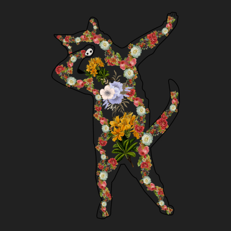 Cat In Lotus Tattoo Dabbing Basic T-shirt | Artistshot