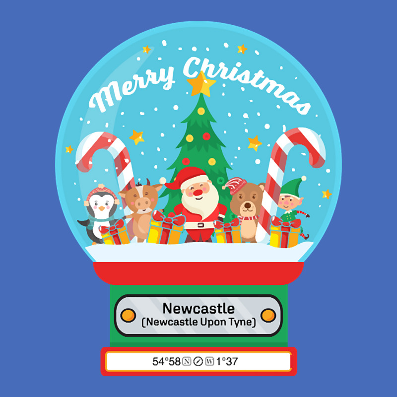 Hot Trend Newcastle Upon Tyne England Uk - Merry Christmas Snowglobe Basic Youth T-shirt by Milne Charlton | Artistshot