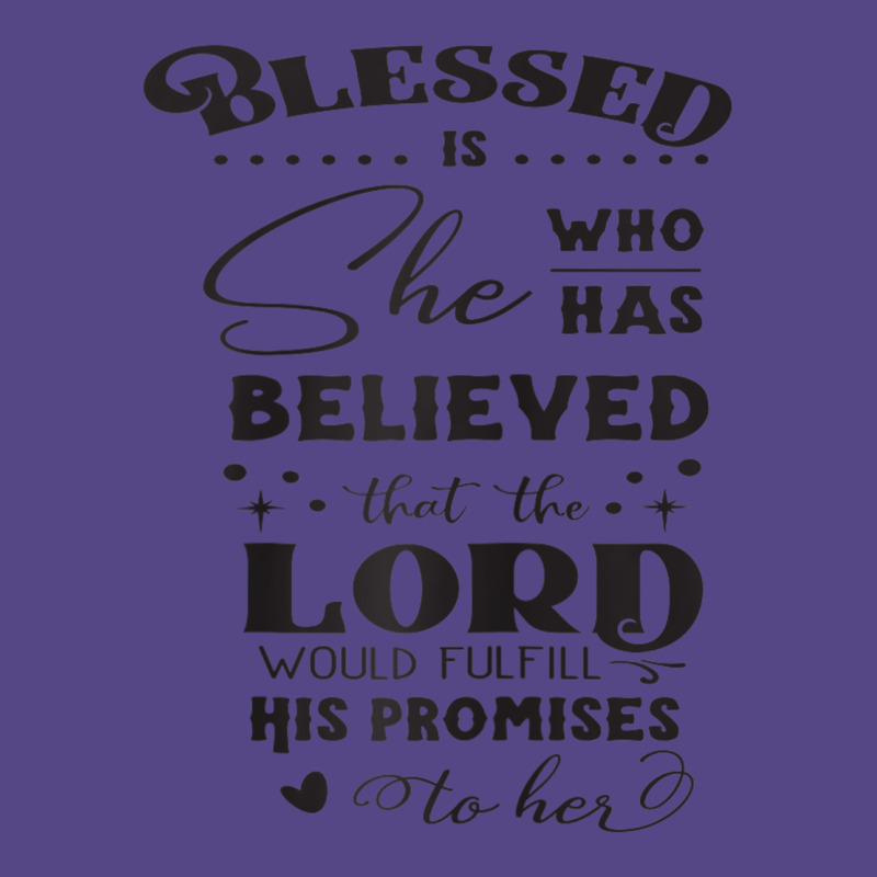 Blessed Is She Who Has Believed Cool Novelty Christian Item Raglan Bas Basic T-shirt by tarnilot | Artistshot