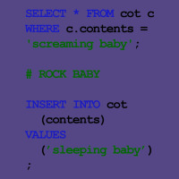 Mysql Code New Baby  Rock Baby To Sleep Baby Green Basic T-shirt | Artistshot