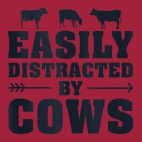 Easily Distracted By Cows Funny Cow Lover Dairy Farmer Quote Tank Top Basic T-shirt | Artistshot