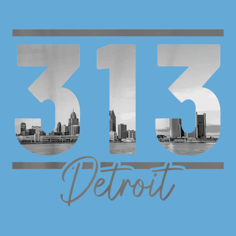 Detroit 313 Area Code Skyline Michigan Vintage Basic Youth T-shirt by ReginaldLewisMay | Artistshot