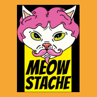 Cat With Wig Moew Stache Poster 80s Basic T-shirt | Artistshot