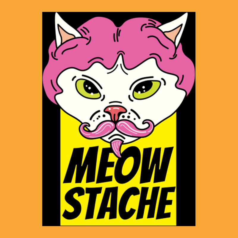 Cat With Wig Moew Stache Poster 80s Basic T-shirt | Artistshot