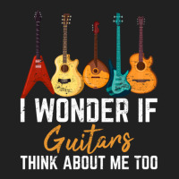 I Wonder If Guitars Think About Me Too Funny Guitar Player Basic T-shirt | Artistshot