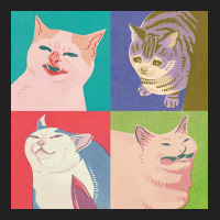 Four Funny Meme Cats Poster Trending Basic T-shirt | Artistshot