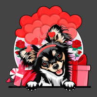 Tri Colo Chihuahua Valentines Day Dog Hearts Flowers Basic T-shirt | Artistshot