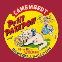 Camembert Petit Patapon     Vintage Francophile Cheese Label Basic T-shirt | Artistshot