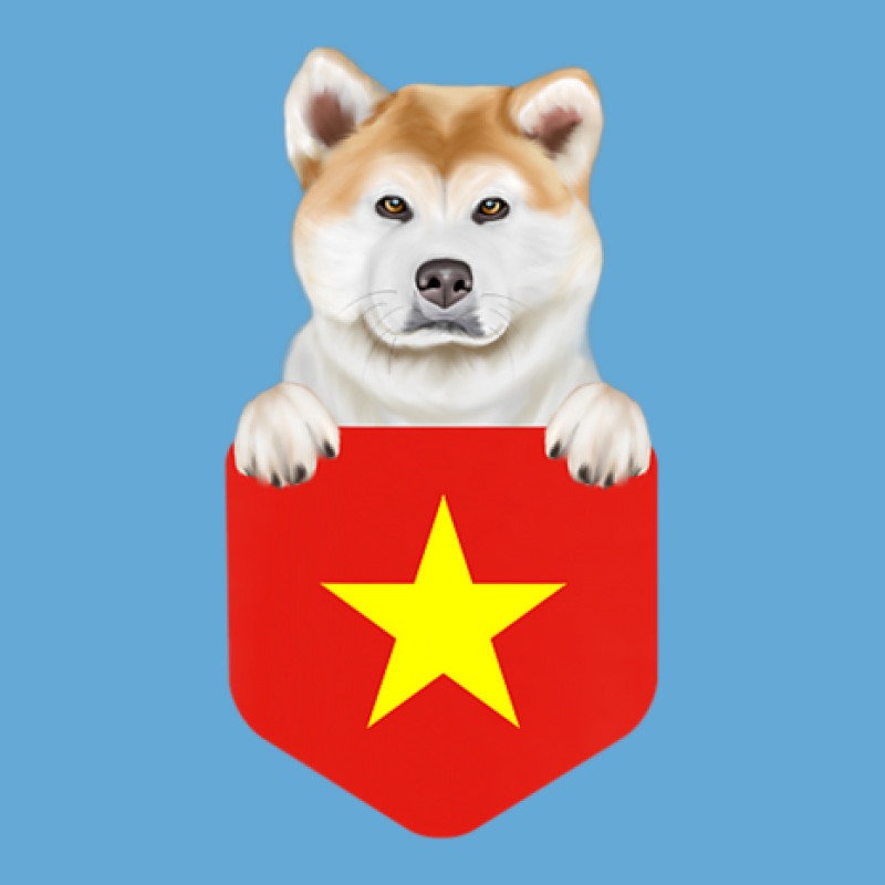 Hot Trend Vietnam Flag Akita Dog In Pocket Basic Youth T-shirt by hongquangd | Artistshot