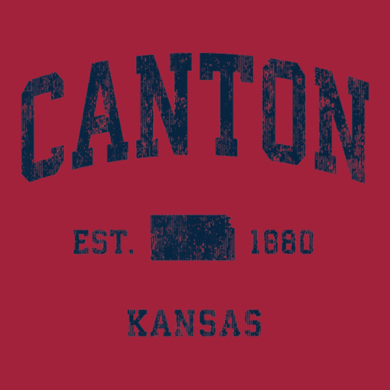 Canton Kansas Ks Vintage Athletic Navy Sports Design Basic T-shirt | Artistshot