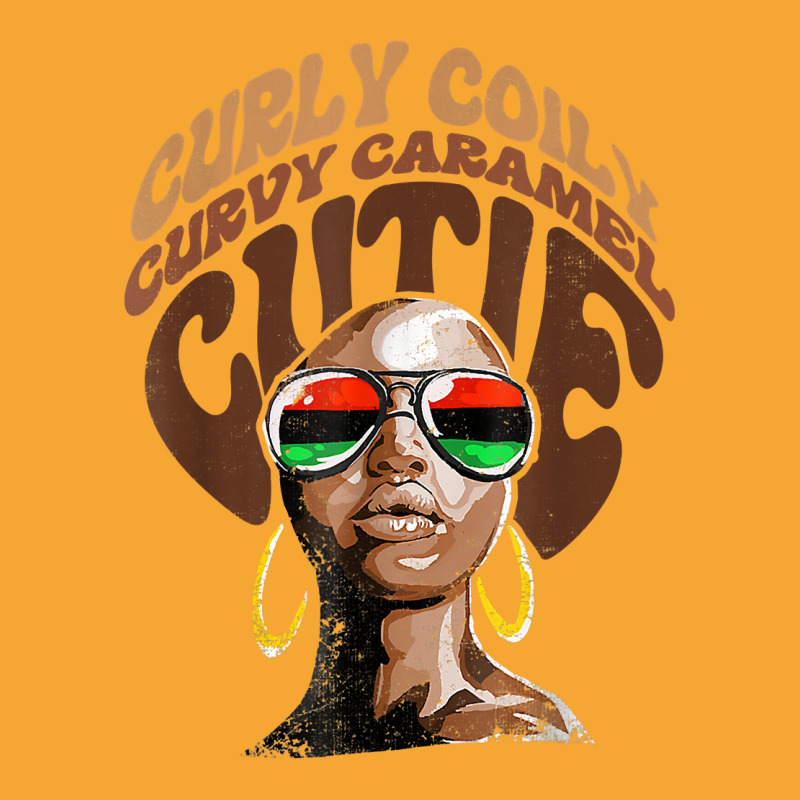 Curly Curvy Caramel Cutie Melanin Women Black History Month T Shirt Basic T-shirt | Artistshot