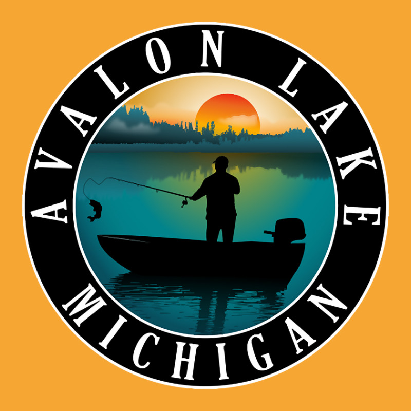 Avalon Lake Fishing Michigan Sunset Basic T-shirt | Artistshot