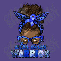 Colon Cancer Warrior Afro Messy Bun Basic T-shirt | Artistshot