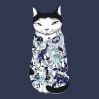 Cat In Blue Peony Tattoo Basic T-shirt | Artistshot