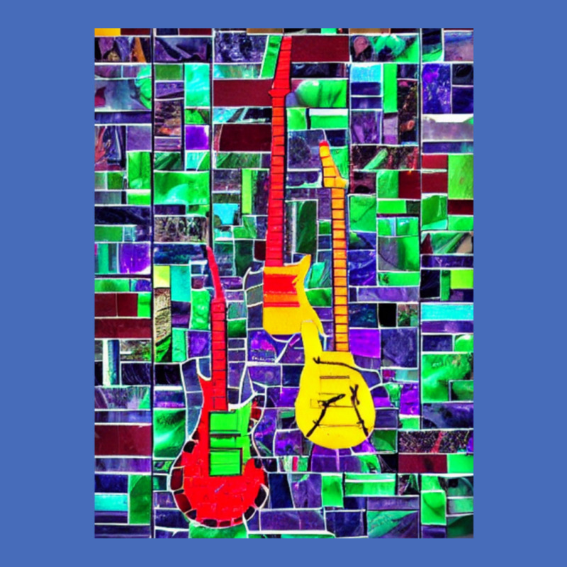 Tie Dye Tile Electric Guitar Trippy Fire Hippie Jimi Display Paul Guit Basic T-shirt by SallyThompson | Artistshot