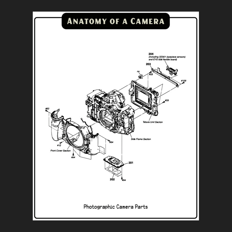 Camera Anatomy Poster Basic T-shirt by sheqidadomo0 | Artistshot