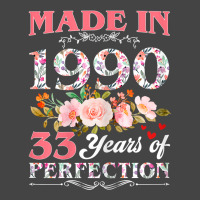 Womens Made In 1990 Floral 33 Year Old 33rd Birthday Gift For Women T Basic T-shirt | Artistshot